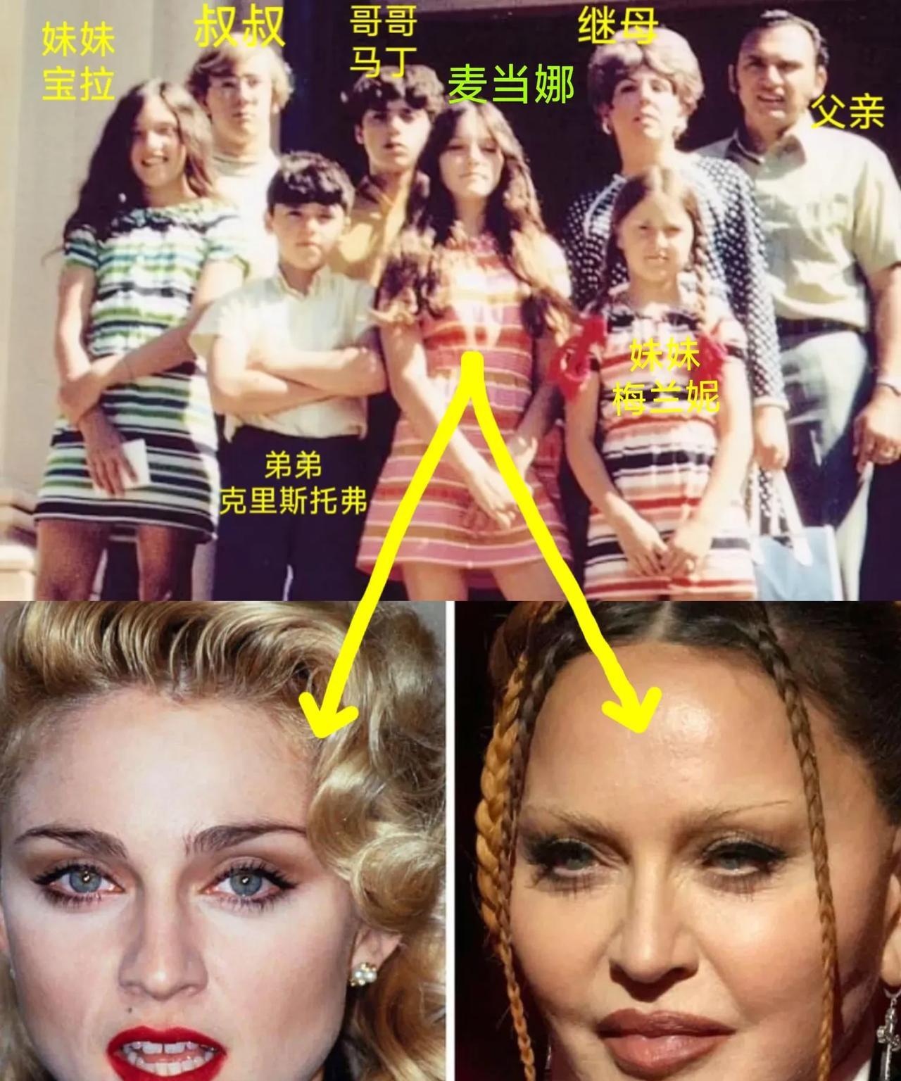 麦当娜成名几十年后，她兄弟姐妹现状可见欧美那里的亲情，并不是你是我兄弟姐妹我就得