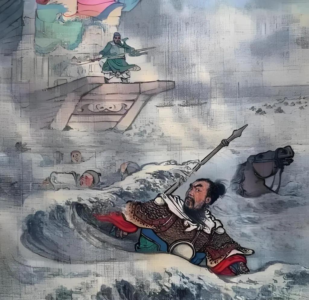 219年水淹七军后，关羽擒杀宁死不降的庞德，庞德临刑怒骂：“我宁做鬼魂索你命！”