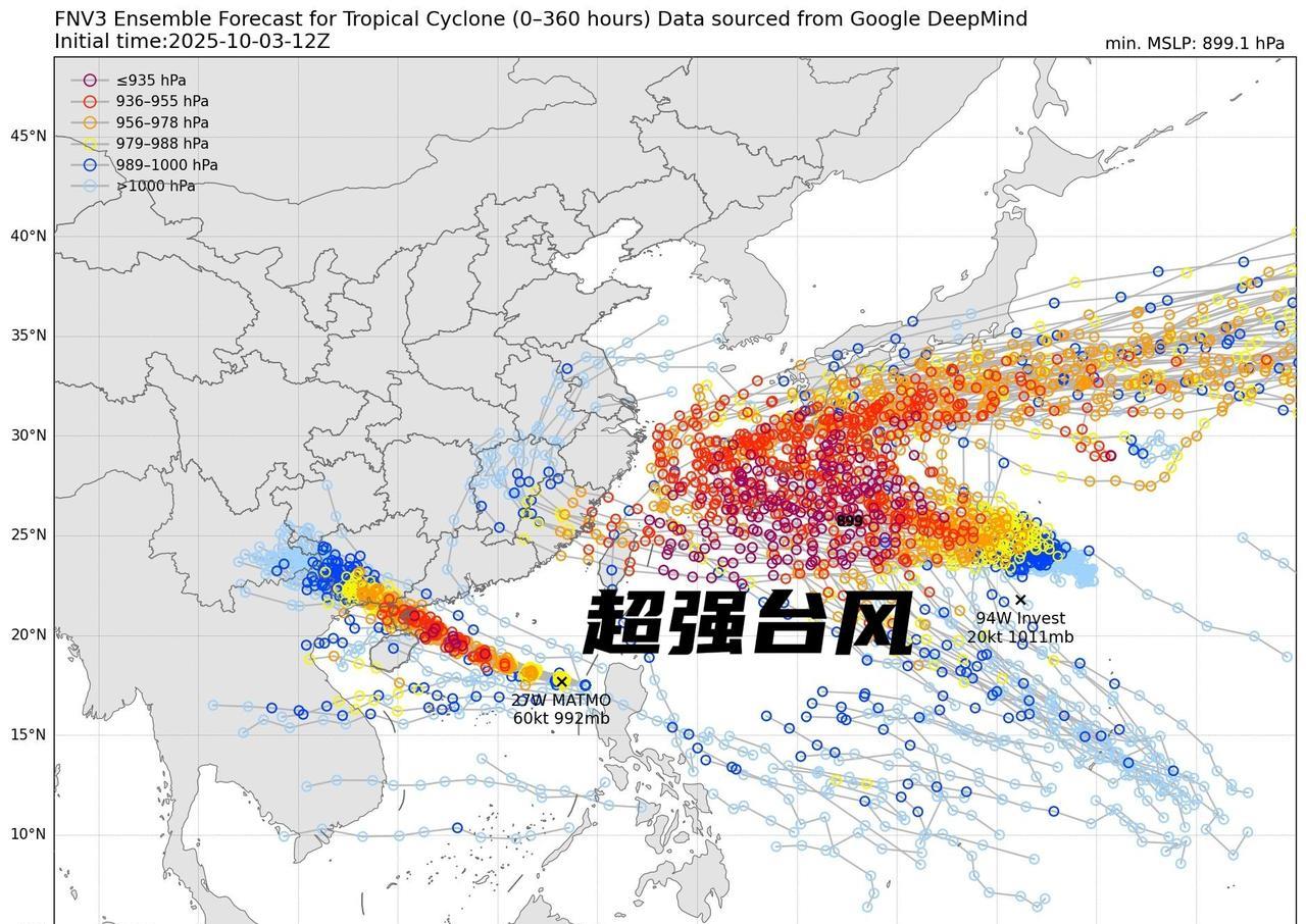 超强台风信号再次出现预报：华东地区中旬期间需注意FNV3数值台风集合的最新预