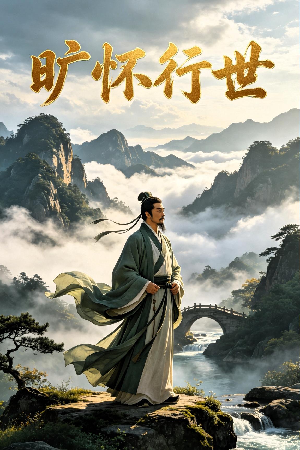 七律·旷怀行世浩宇襟怀纳八荒，心同沧海揽沧浪。抛开俗扰尘缘淡，历尽风