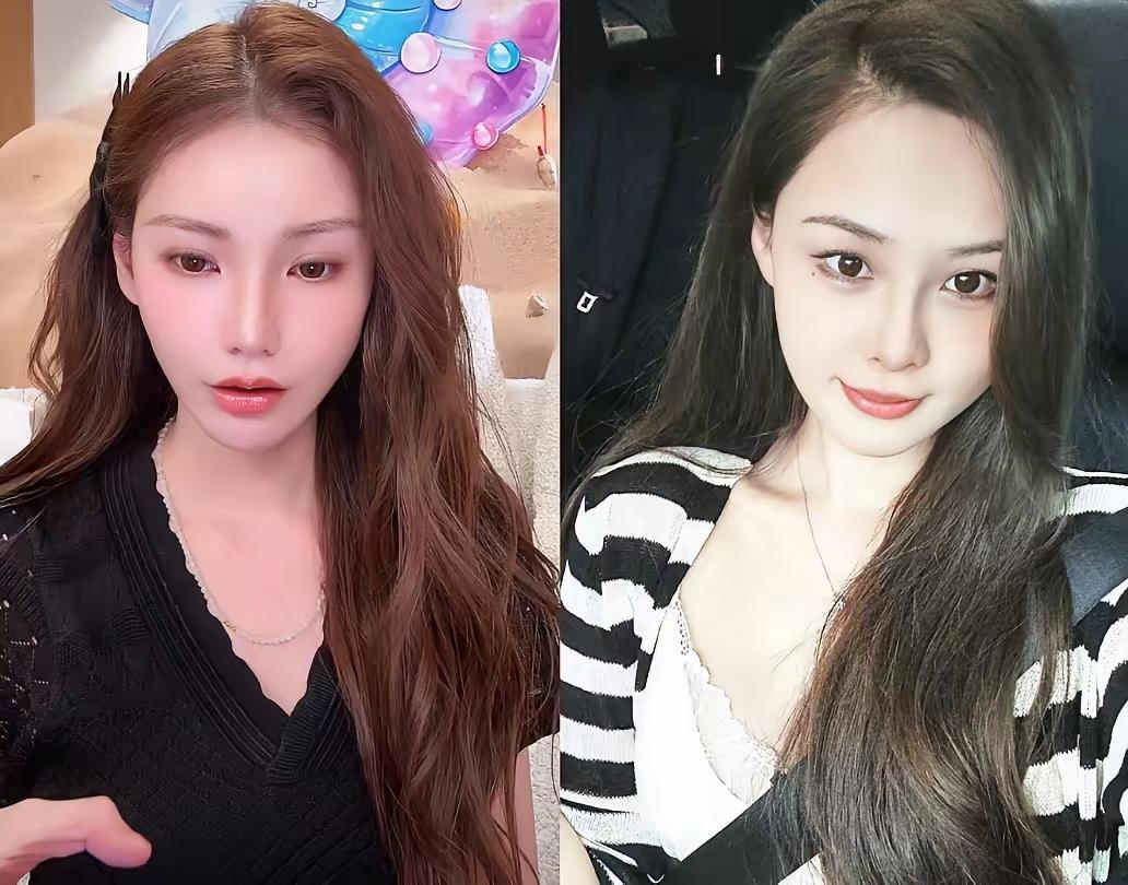 左边马筱梅右边张颖颖仔细看，汪小菲这些年的审美是一点都没变啊同样的大眼睛高