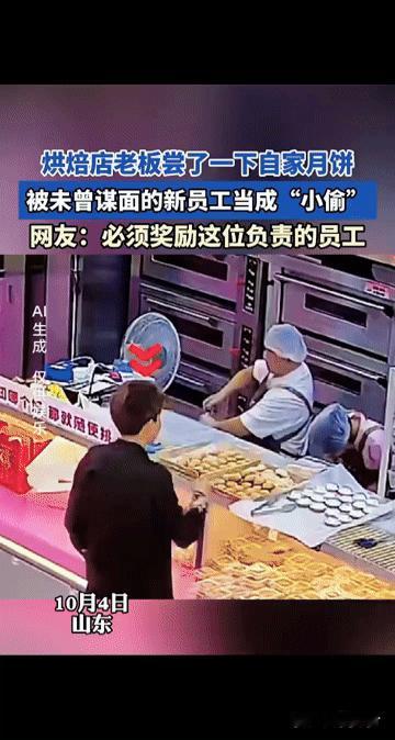 老板尝自家月饼竟被新员工当“小偷”追着问账！网友：这员工必须奖“你没结账！