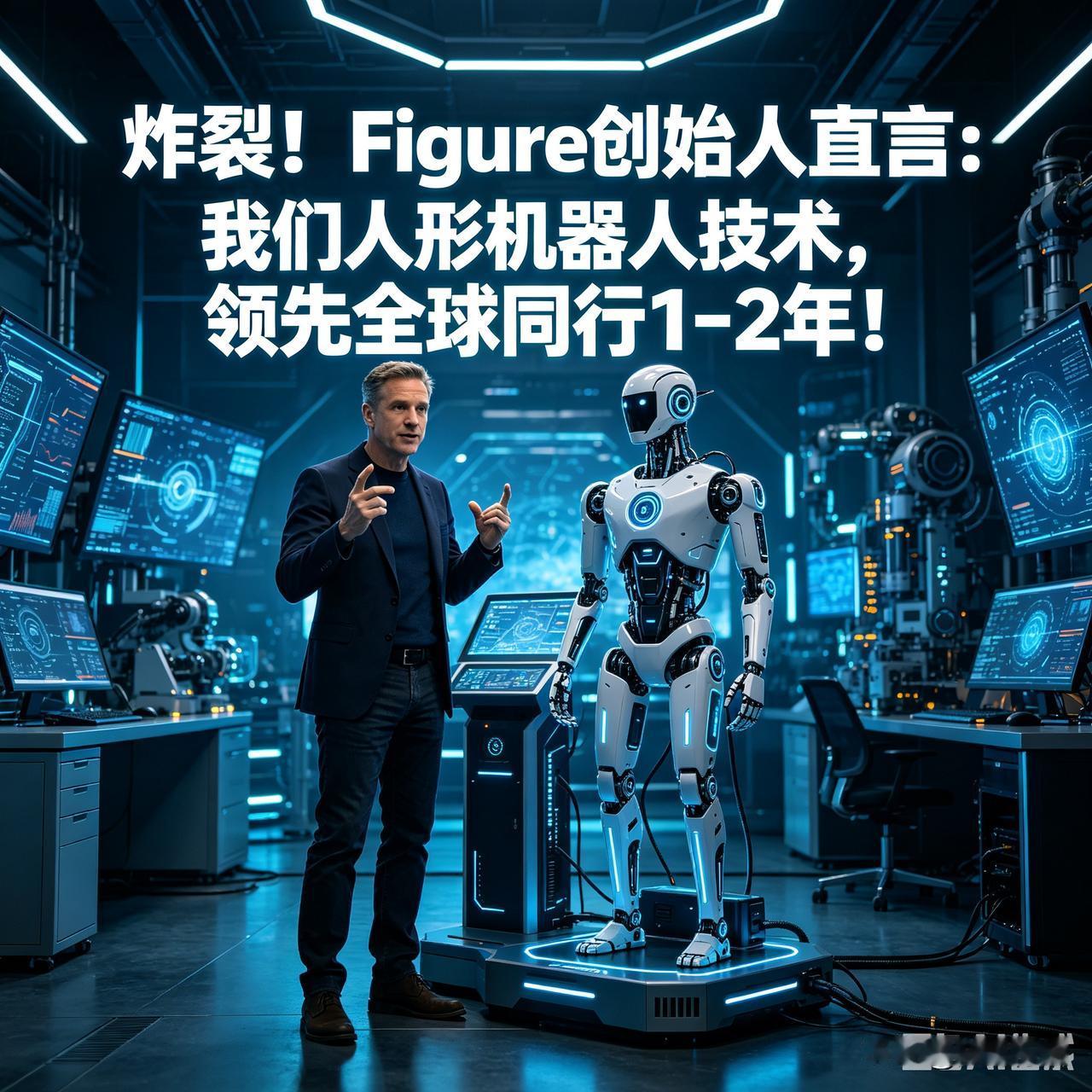 炸裂！Figure创始人直言：我们人形机器人技术，领先全球同行1-2年！人