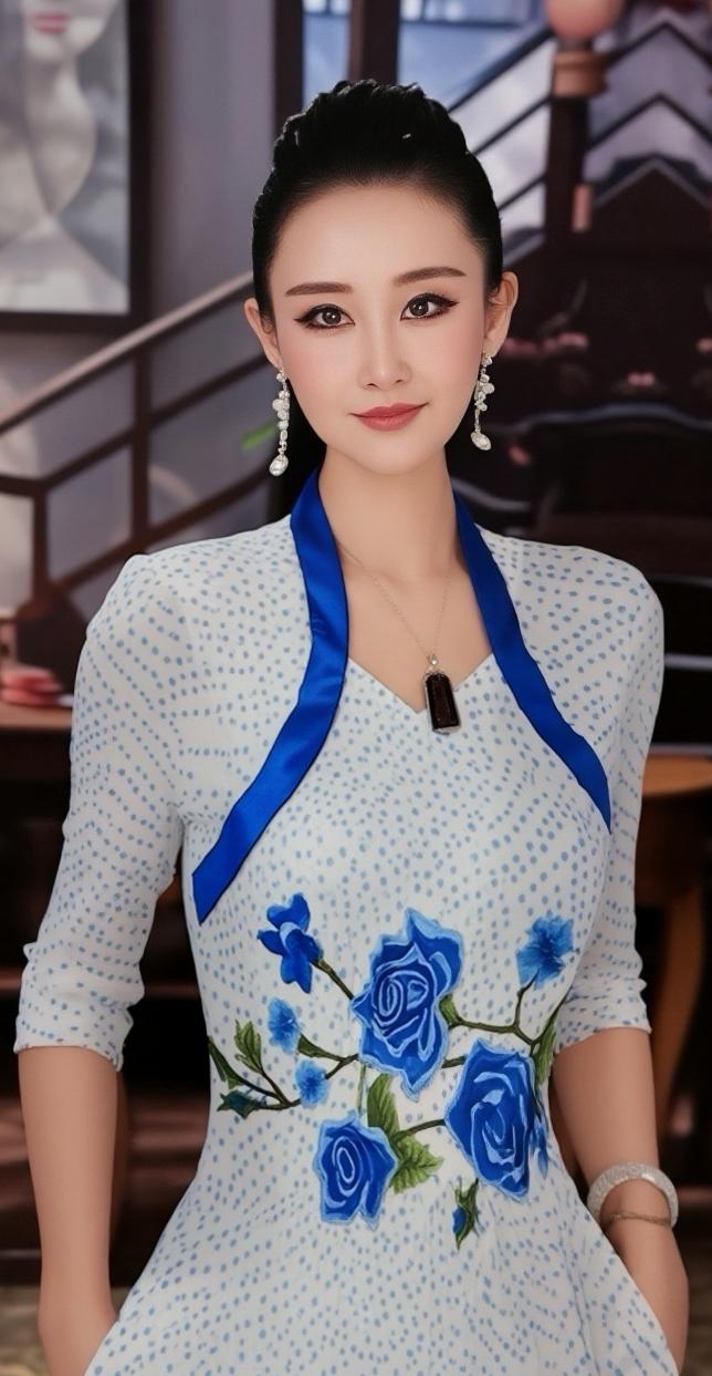 东方凝韵秀芳容，玉质清妍自不同。黛眼含春藏锦绣，绝世风华胜胭红。东方气质美人