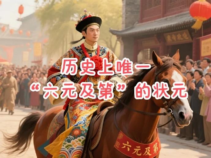 古代唯一连中“六元”的状元，解元、会元、状元称“大三元”，县试、府试、院试均