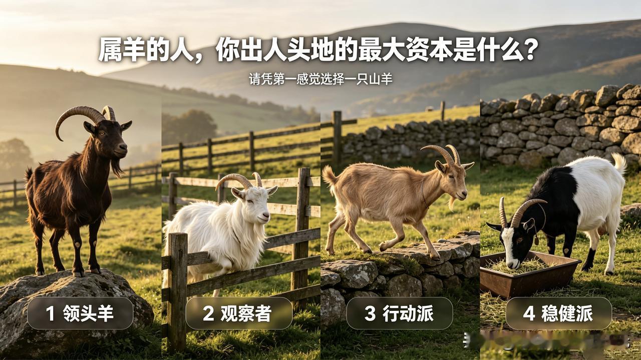 属羊的人，你出人头地的最大资本是什么？这个测试是想帮你看见：你身上那些被习
