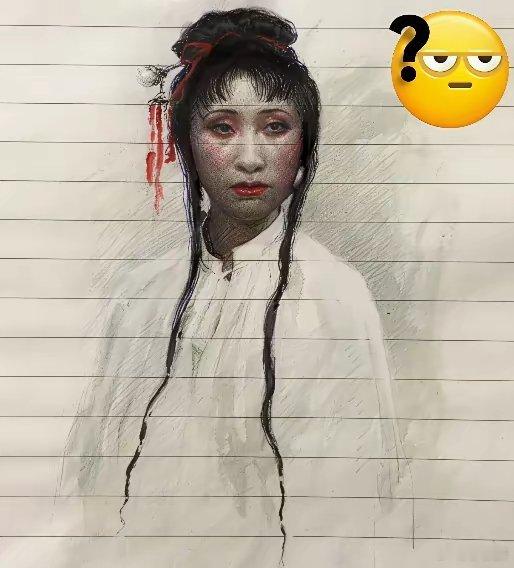分享一下我女儿画的林黛玉，笑死我了，这是林黛玉吗？​​​