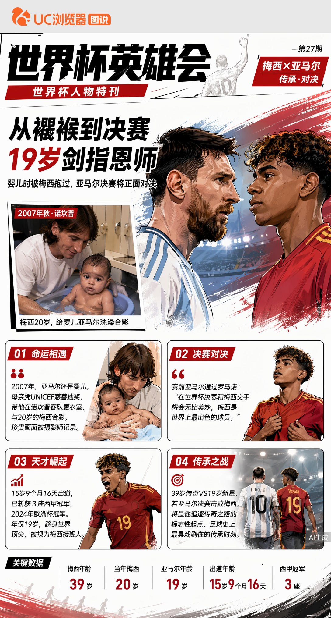 婴儿时被梅西抱过，19岁亚马尔决赛剑指恩师