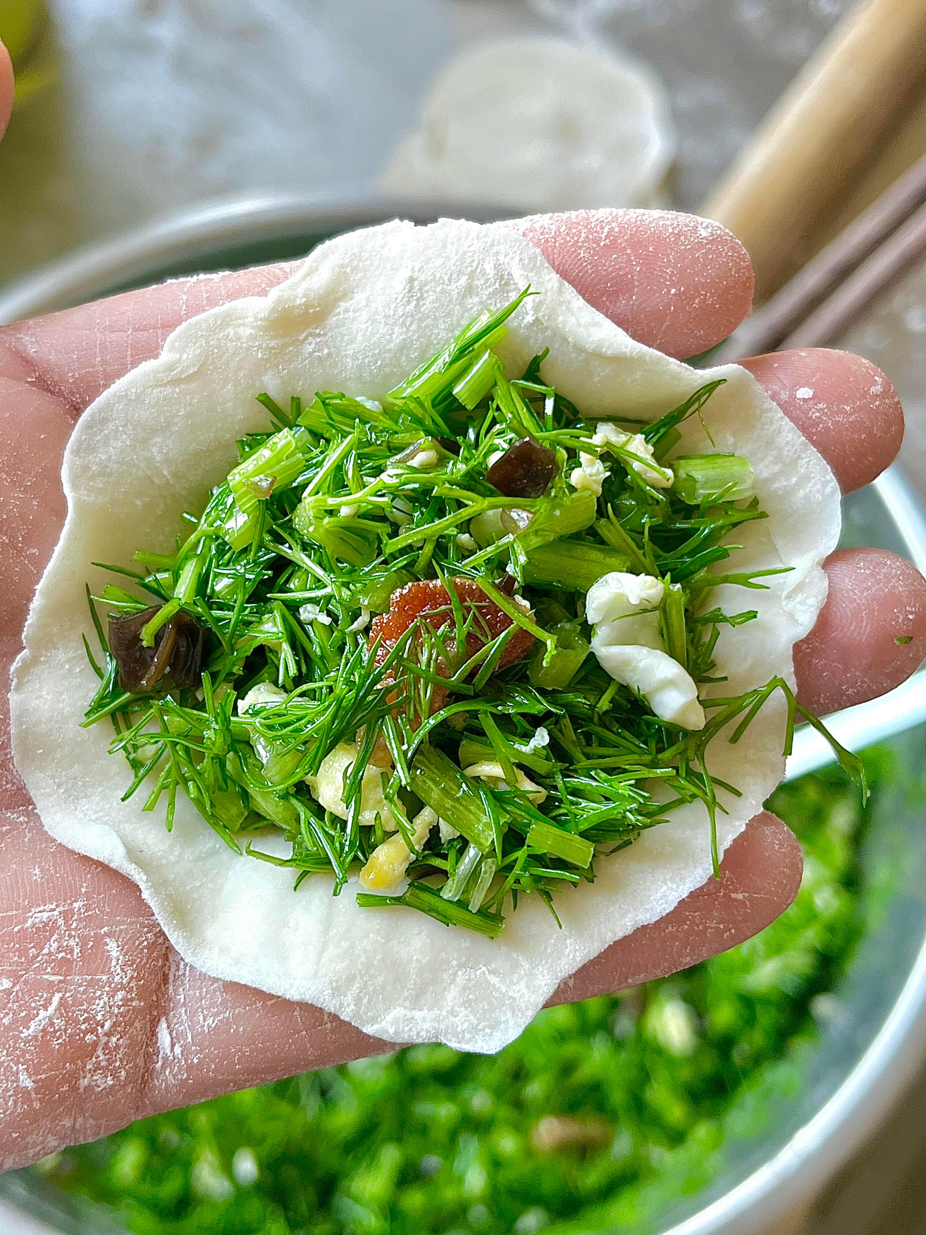 小时候抗拒的茴香饺子🥟现在却爱不释手。