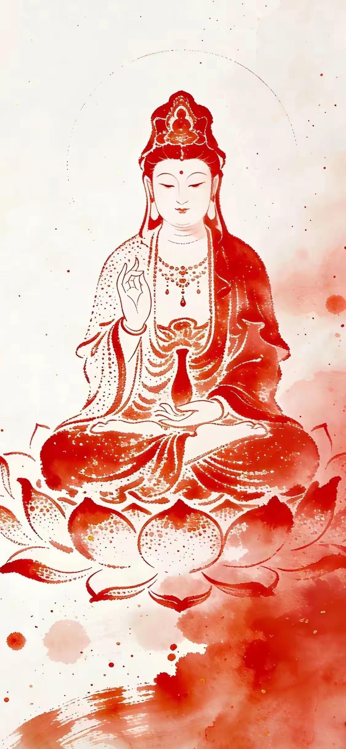 佛系壁纸～朱砂染莲台，金箔绘慈悲，佛韵流转间，皆是清净安然。愿心有菩提，岁岁平安