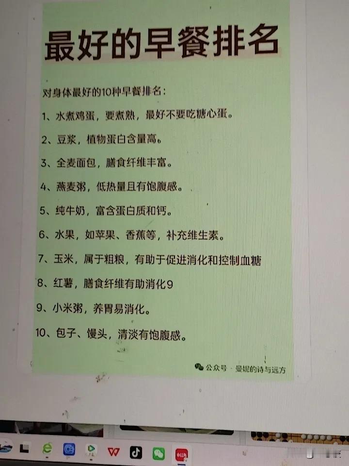 要说最好的早餐排名，还真不好一概而论。不过有几种早餐堪称经典。水煮鸡蛋必须上榜