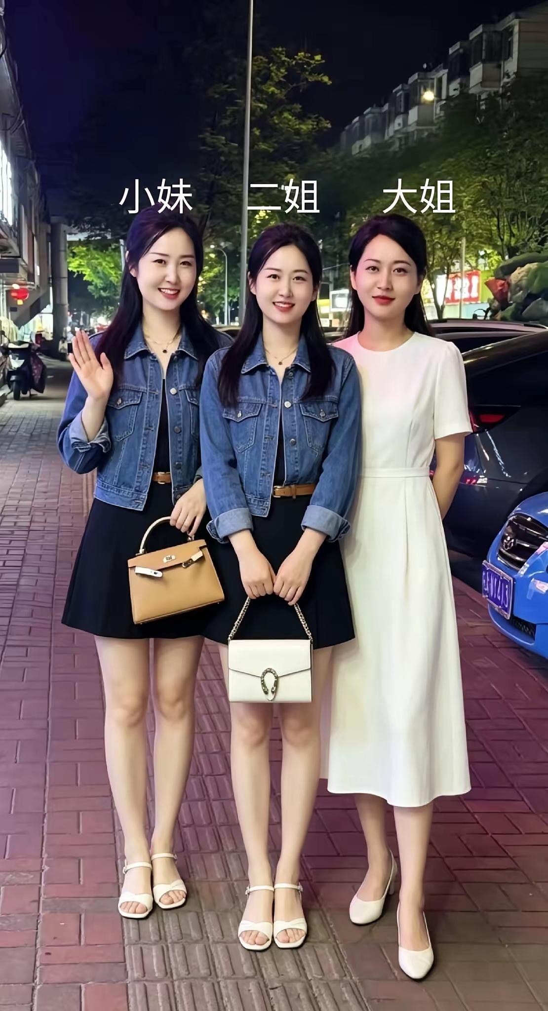 大姐二姐和小妹，身佳貌美人娇贵。愿望绝不嫁豪门，平淡幸福过一辈。
