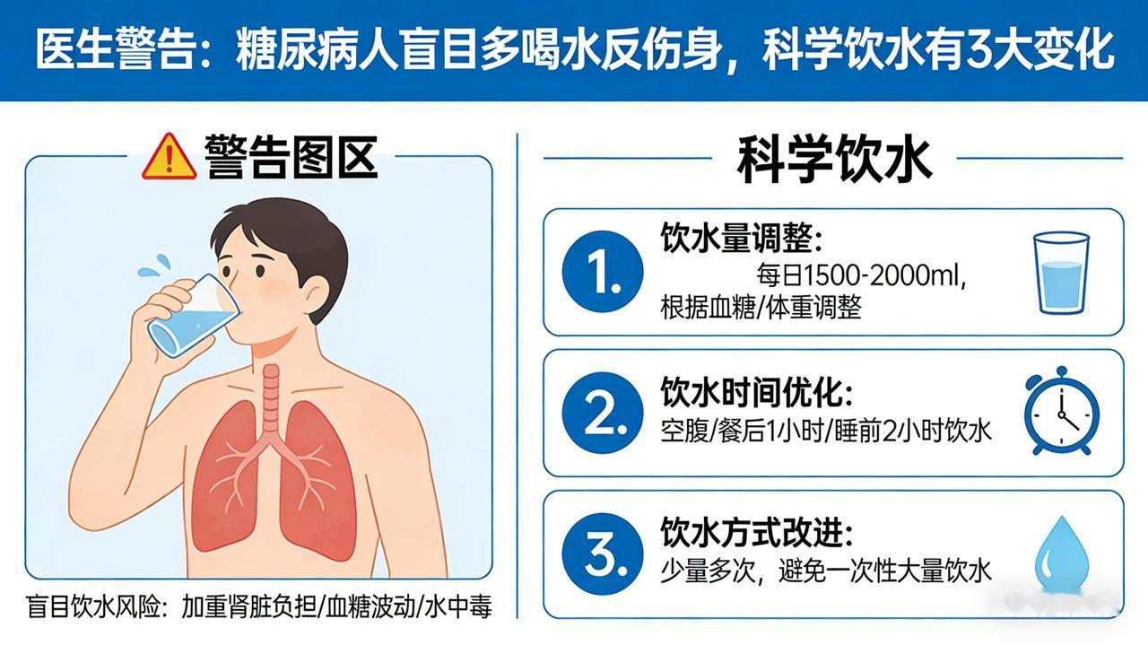 医生警告：糖尿病人盲目多喝水反伤身，科学饮水有3大变化【临床深读】糖尿病患