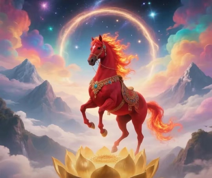 别不信你家孩子会很旺！马踏金莲，一马当先，马到成功，一飞冲天！​​​