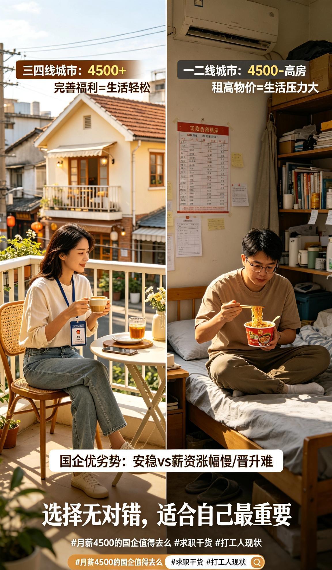 月薪4500的国企,值得去么?纠结月薪4500要不要进国企，核心看城市与需求。