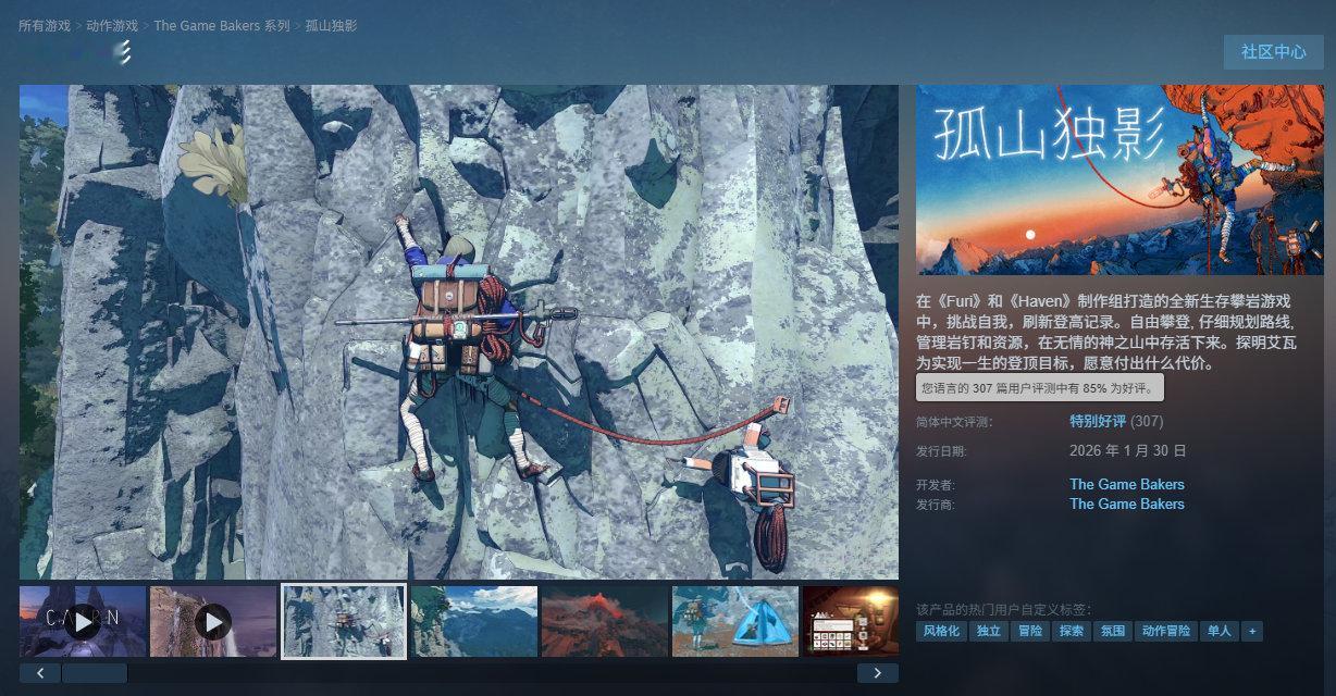 《孤山独影》销量已突破20万份。本作目前在Steam上的国区好评率为85%，收录