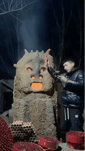 扔进去个啥整呛着了