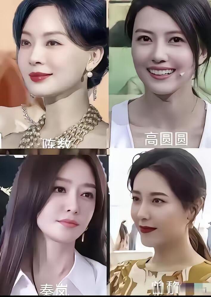 46岁高圆圆，49岁曾黎，48岁陈数，46岁秦岚的同框中，给她们的颜值排序，我觉