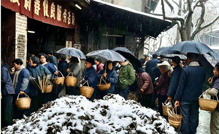 八十年代的“杭州篮”比现在的塑料袋环保多了这照片拍摄于上世纪八十年代，杭州的老
