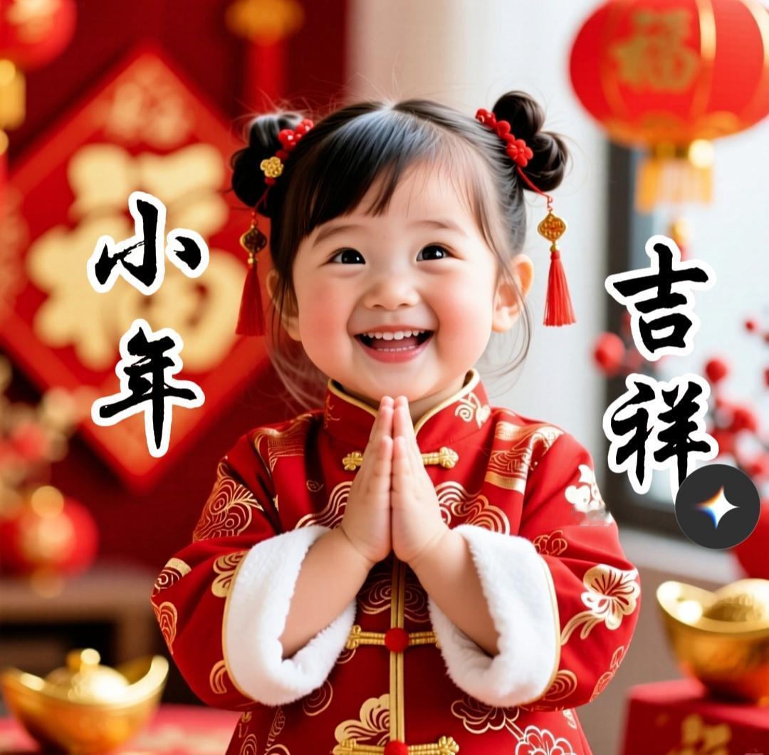 早安唯美祝福图分享小年吉祥哈，希望你接下来的日子都如意得不得了！早上好