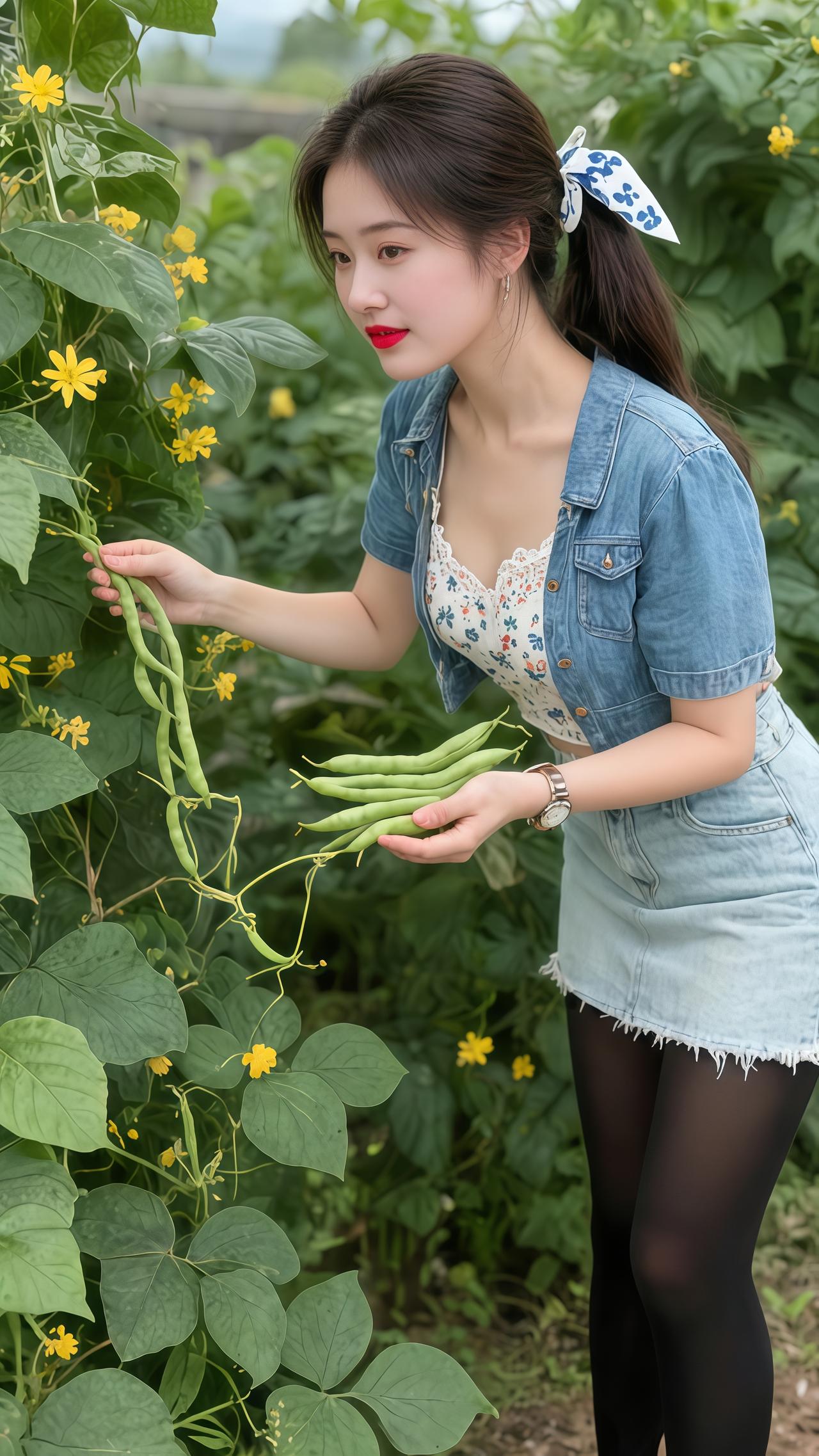 我的农村生活农村姑娘田园生活乐趣多菜地