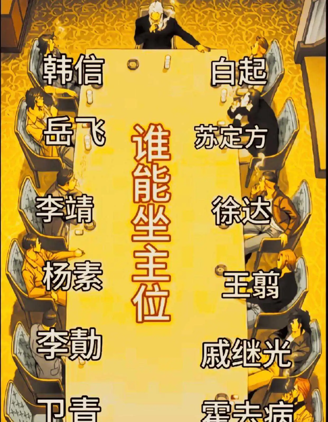 历史上公认的十大名将一览，你认为谁有资格坐主位？