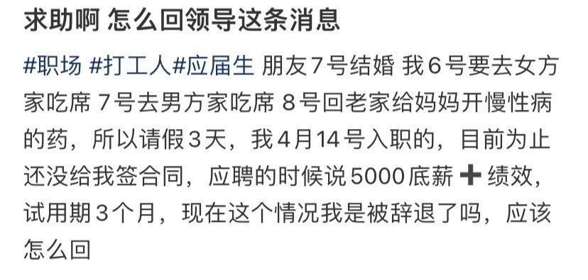 求助啊？怎么回领导这条消息​[汗]​​​