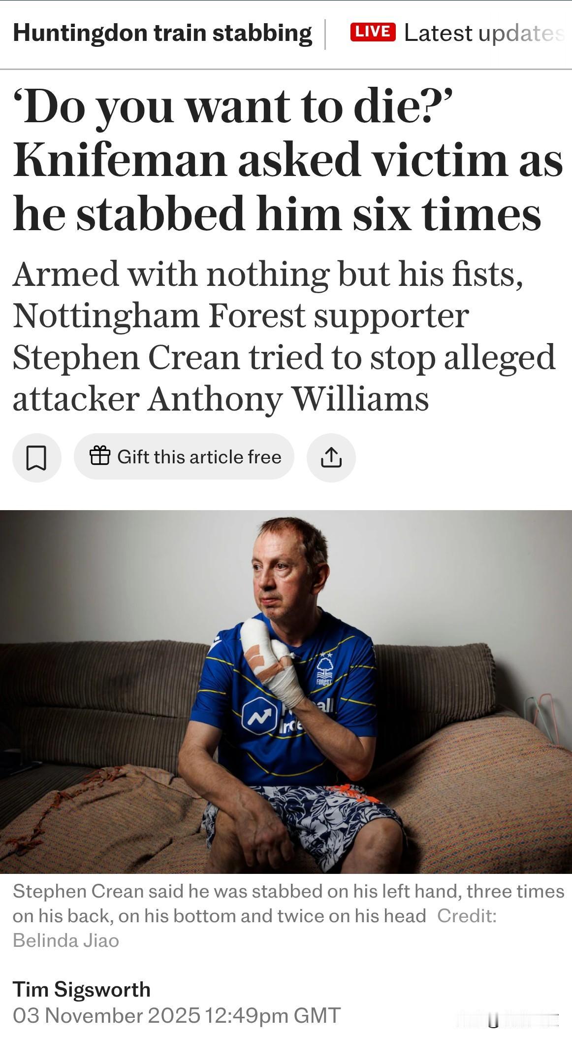 英国所剩不多的骑士精神，他有事真上！这位是斯蒂芬·克林，他在独自一人试图阻止