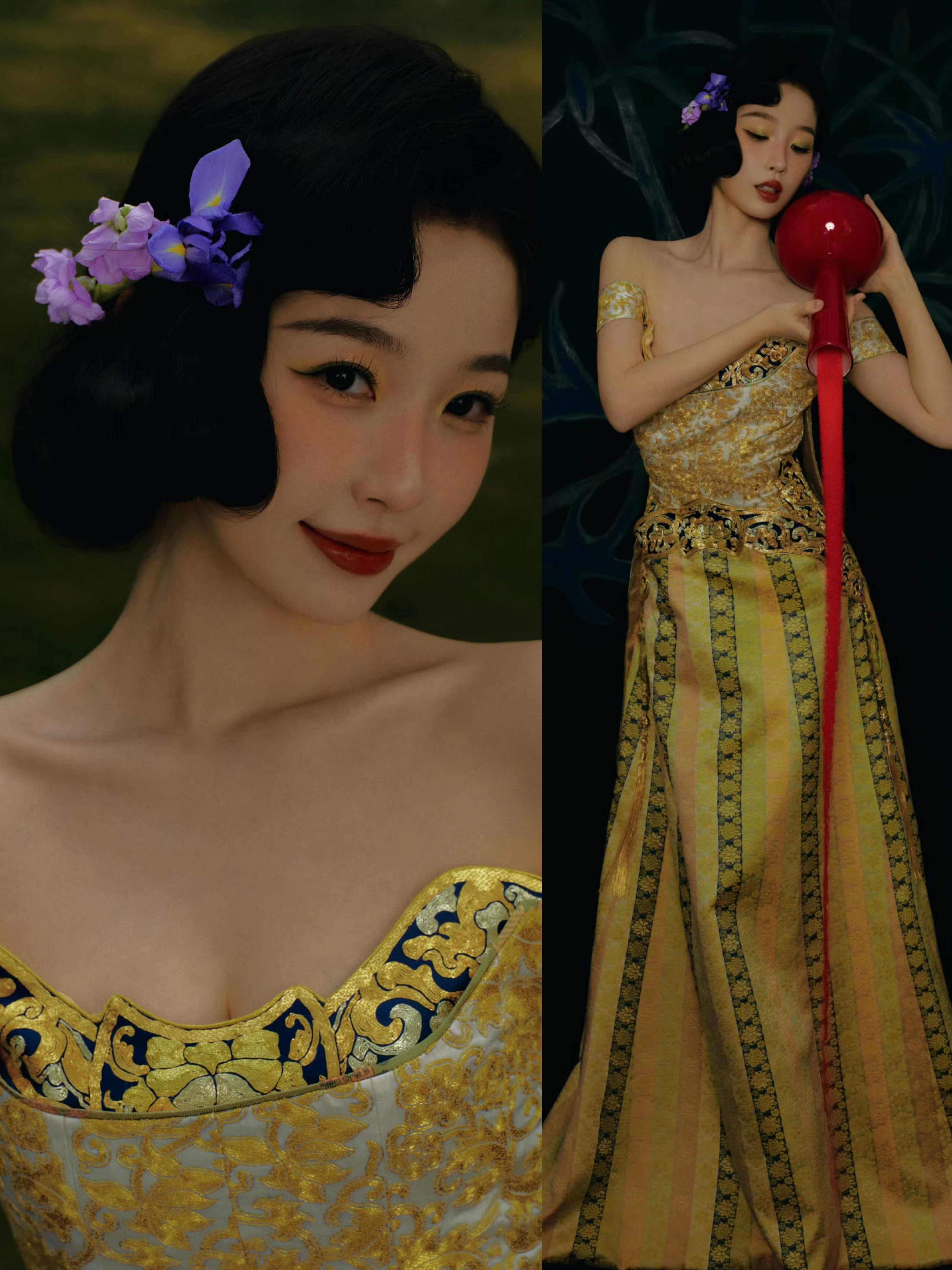 虞书欣今日泰国线下活动造型这套眼前一亮的感觉，不一样的风格好有韵味💜🖤