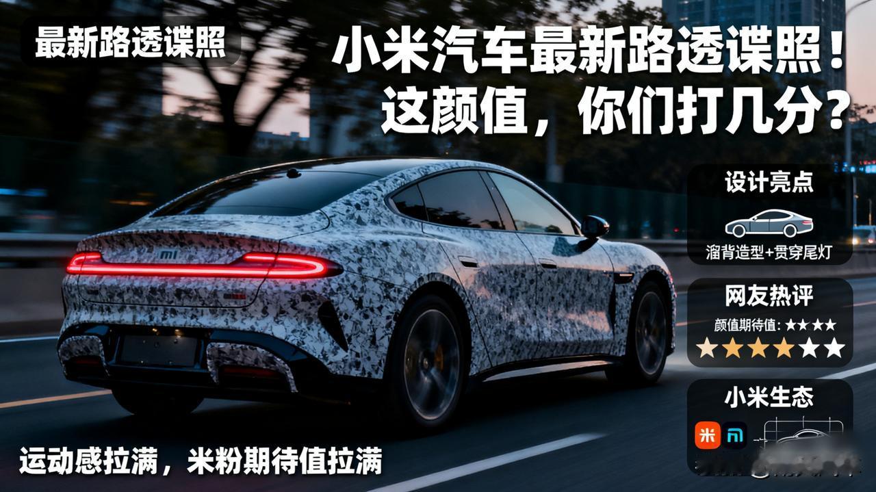 小米汽车最新路透谍照！这颜值，你们打几分？雷布斯憋了这么久的大招，看样子成了