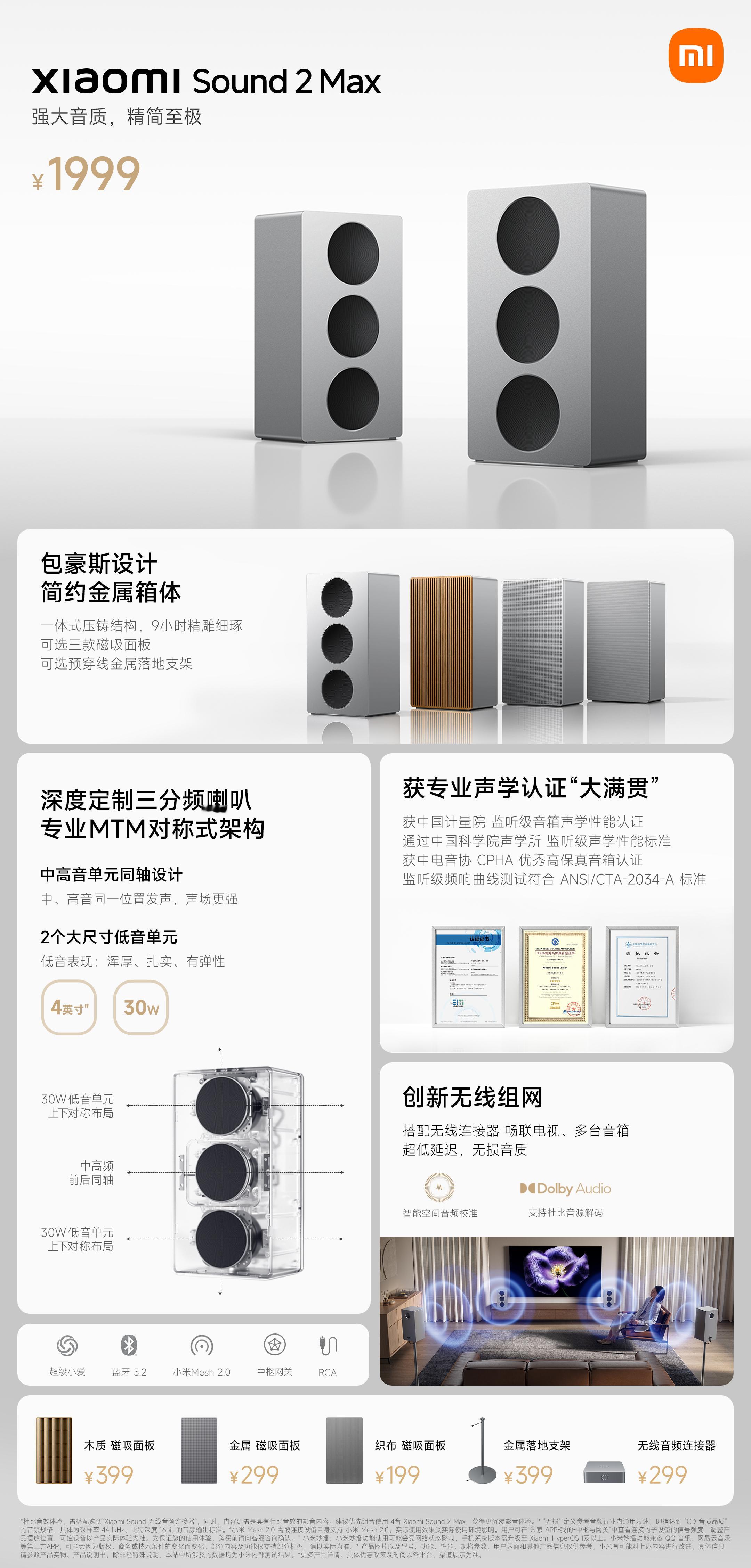 小米Sound2Max是小米目前最高端的音响，实际前一阵我已经体验过了，但是签