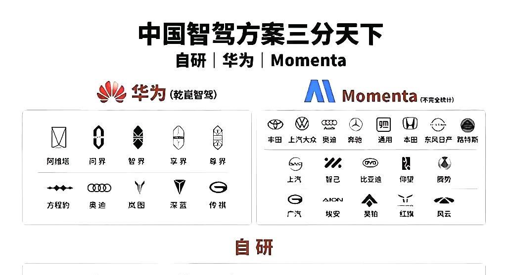 中国智驾方案三分天下,Momenta深得人心!首先是Momenta方案,最多车