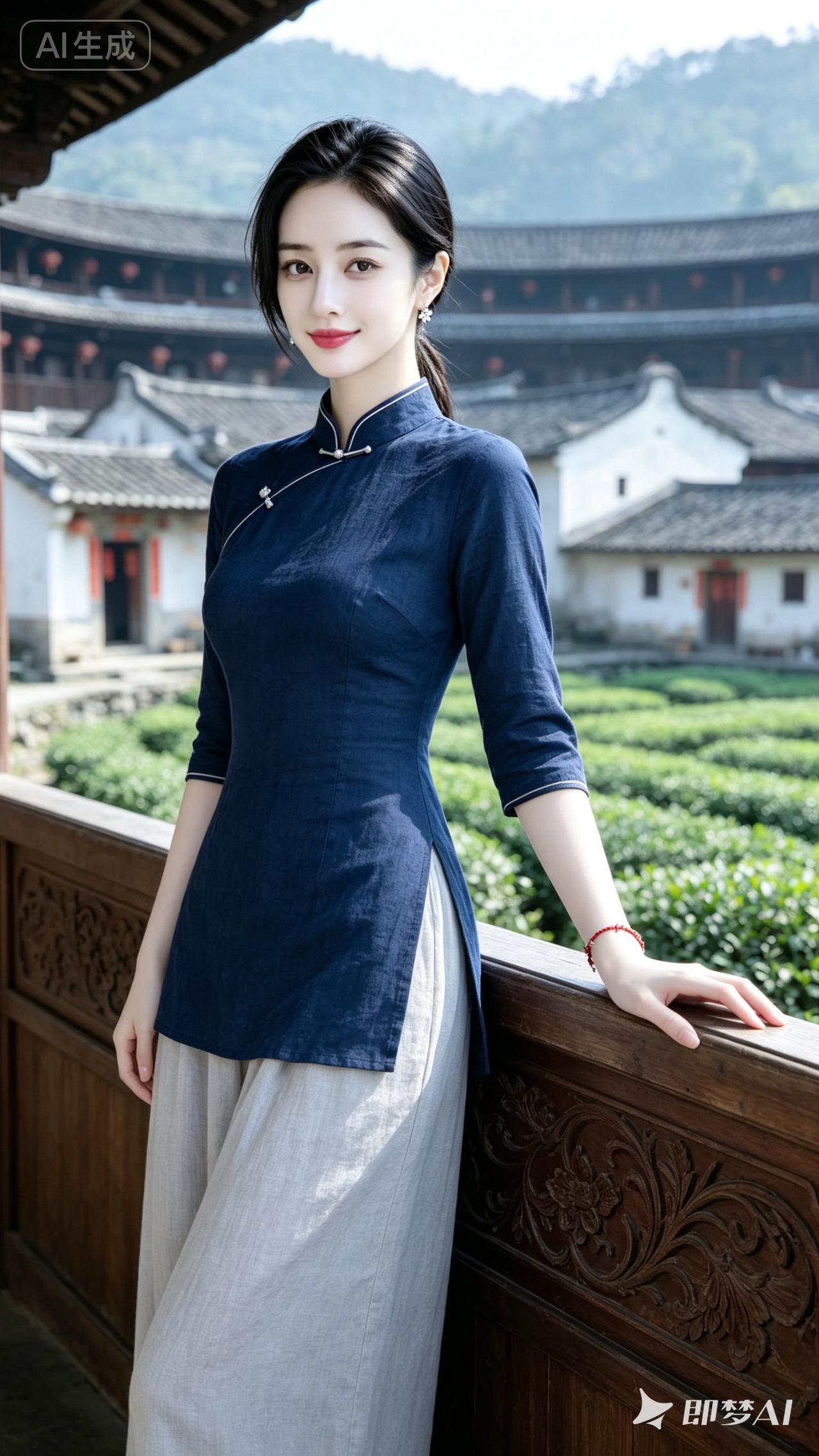 古典与现代的完美融合，旗袍与茶园的浪漫邂逅。