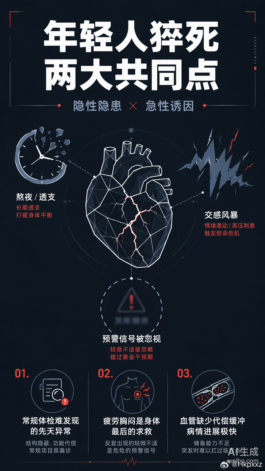 24岁女孩面试后猝死的消息让人心头一紧。医学专家提到的“隐性心脏病”与“急性诱因”两大共同点，其实剥