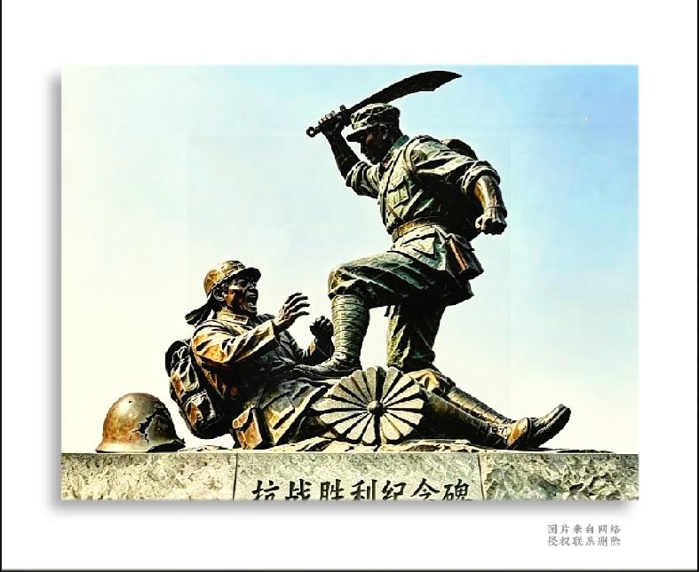 这两组雕塑，戳中了无数国人的内心。第一尊，战士高举大刀，击溃来犯的侵略者，