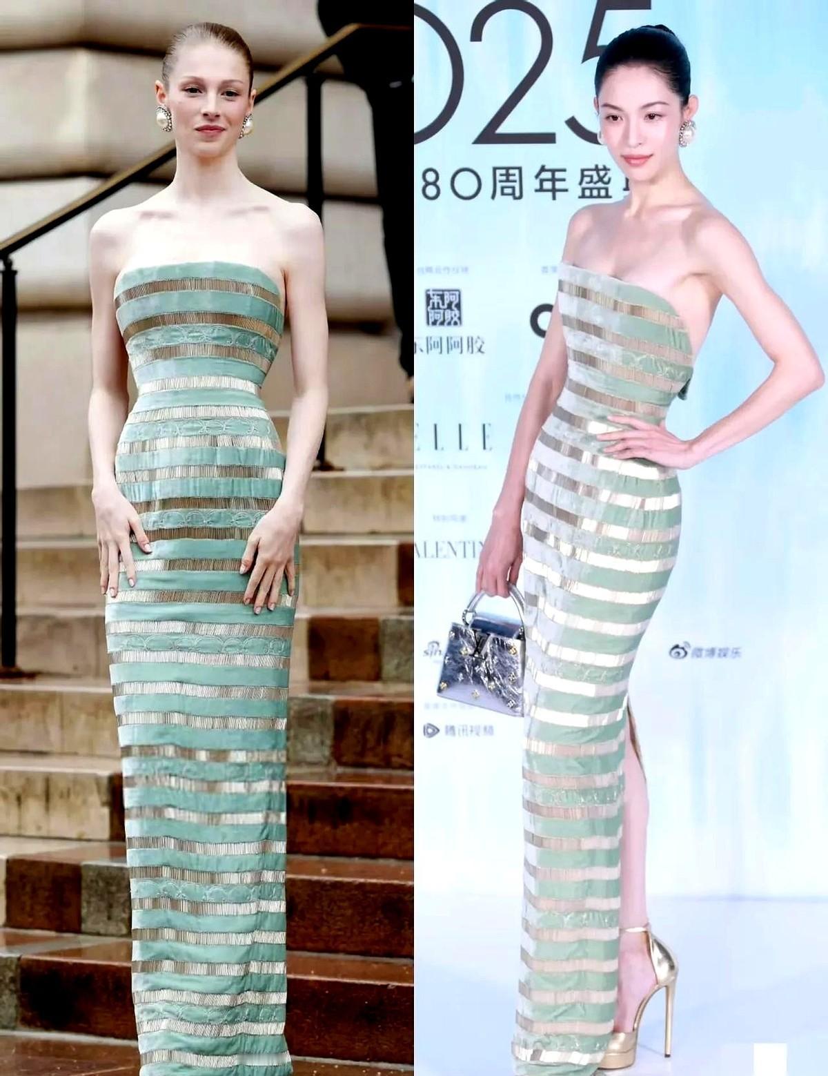 钟楚曦一穿，全球都看愣了。那条Schiaparelli裙子，不是谁都能压得住，