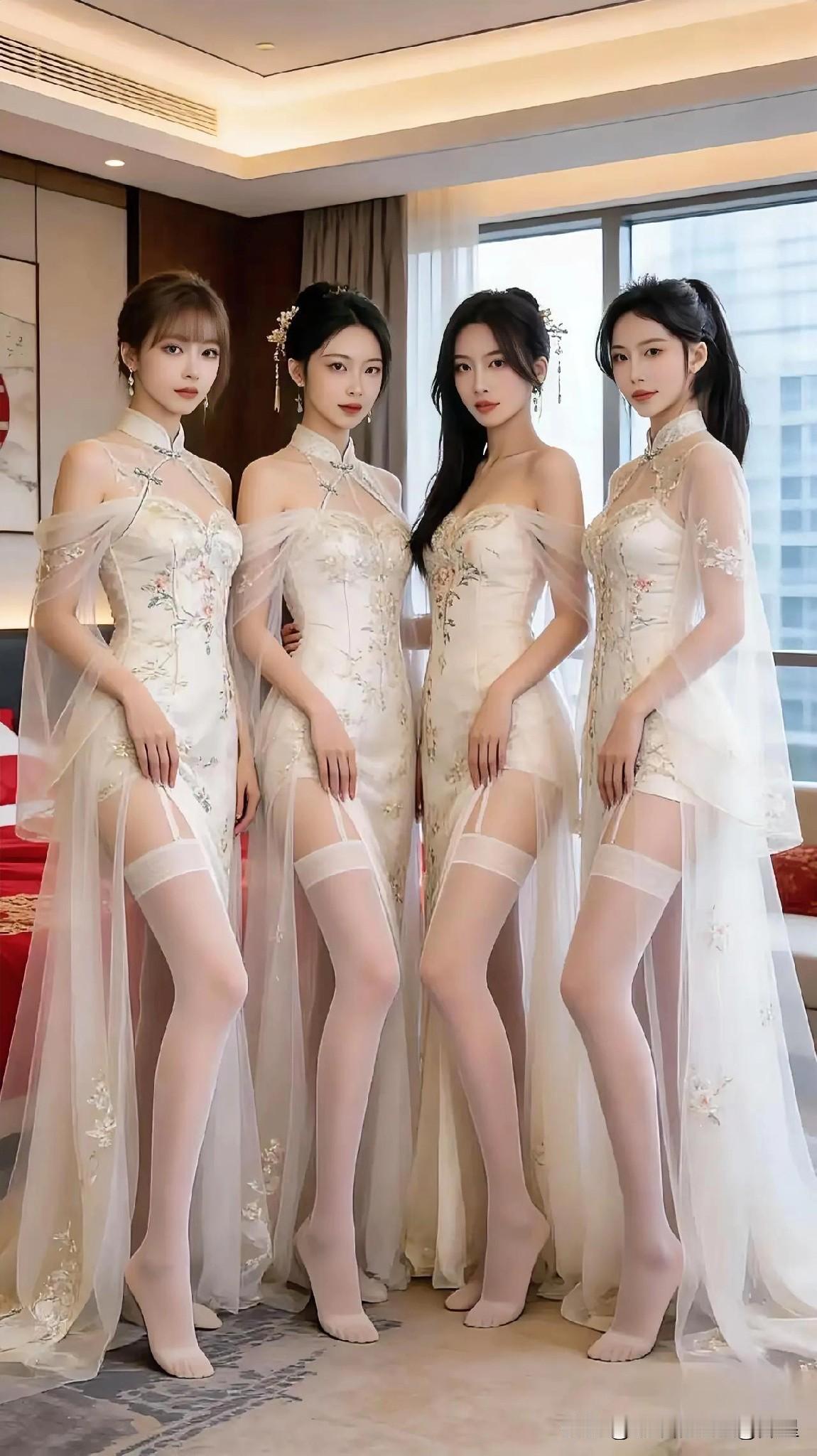 四姐妹穿着旗袍合影，好有气质！古代中国四大才女通常指哪四位