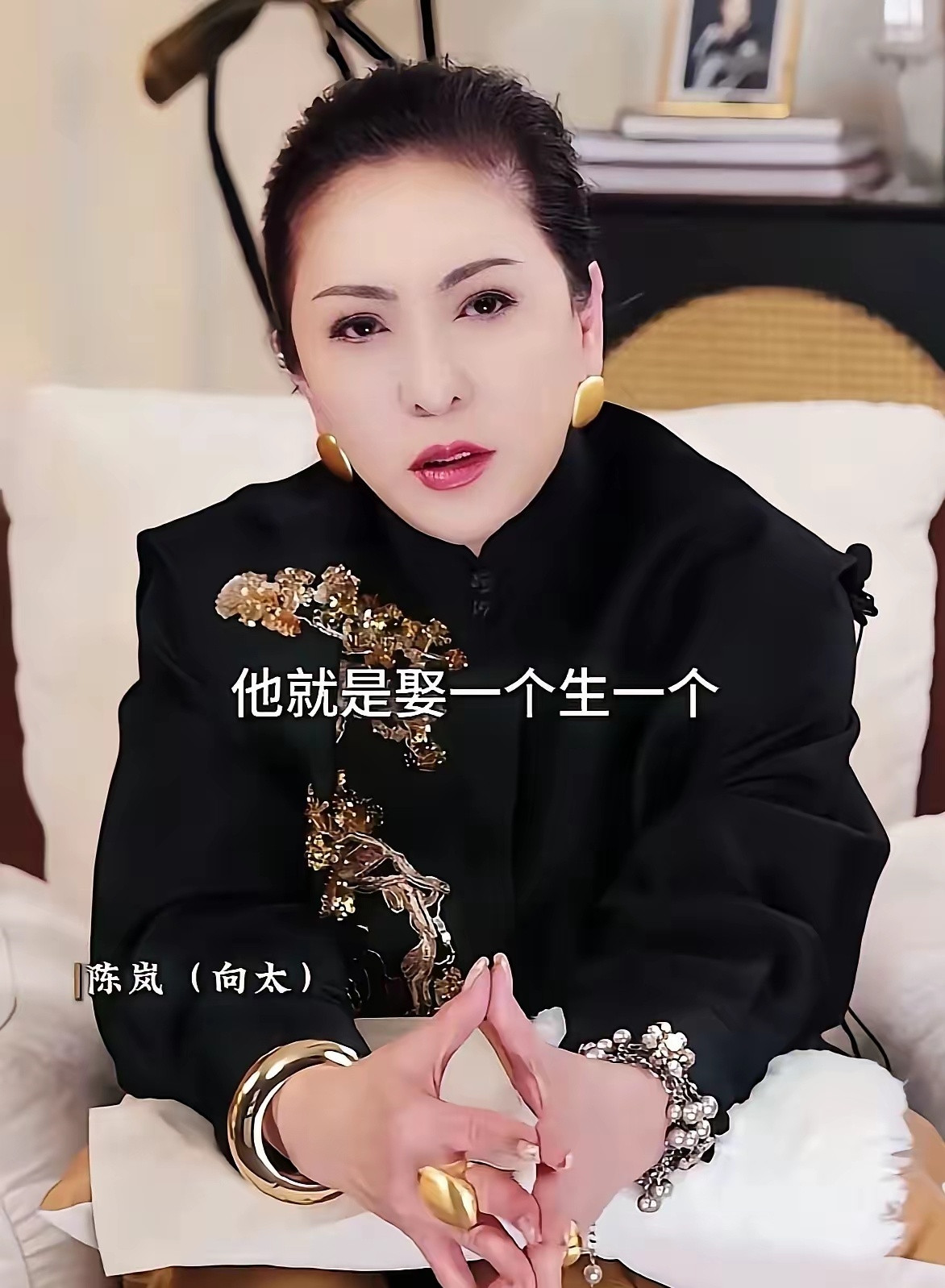 向太说：“香港有一个富豪，就是娶一个生一个，然后觉得没趣了，就离婚再娶一个，漂亮
