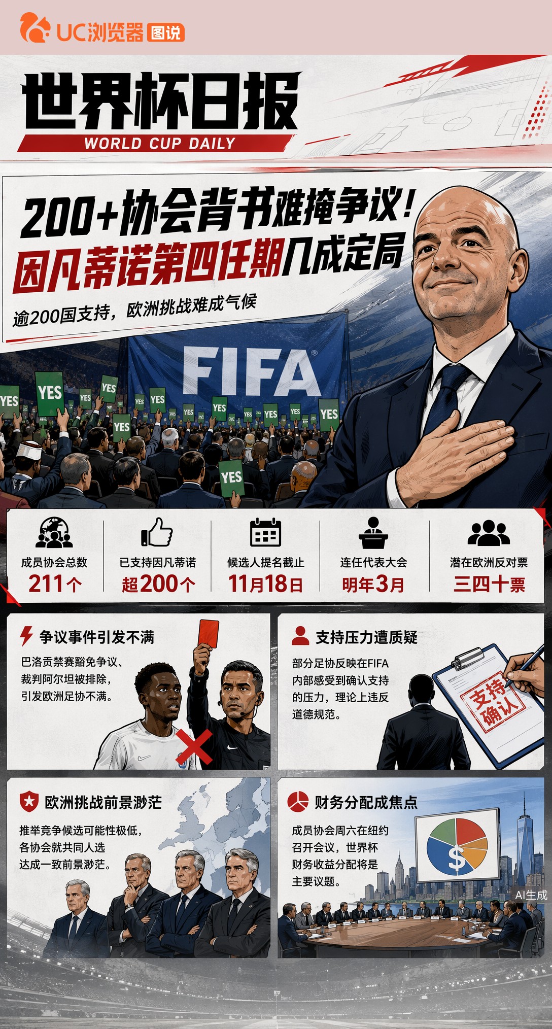 200+协会背书难掩争议！因凡蒂诺第四任期几成定局