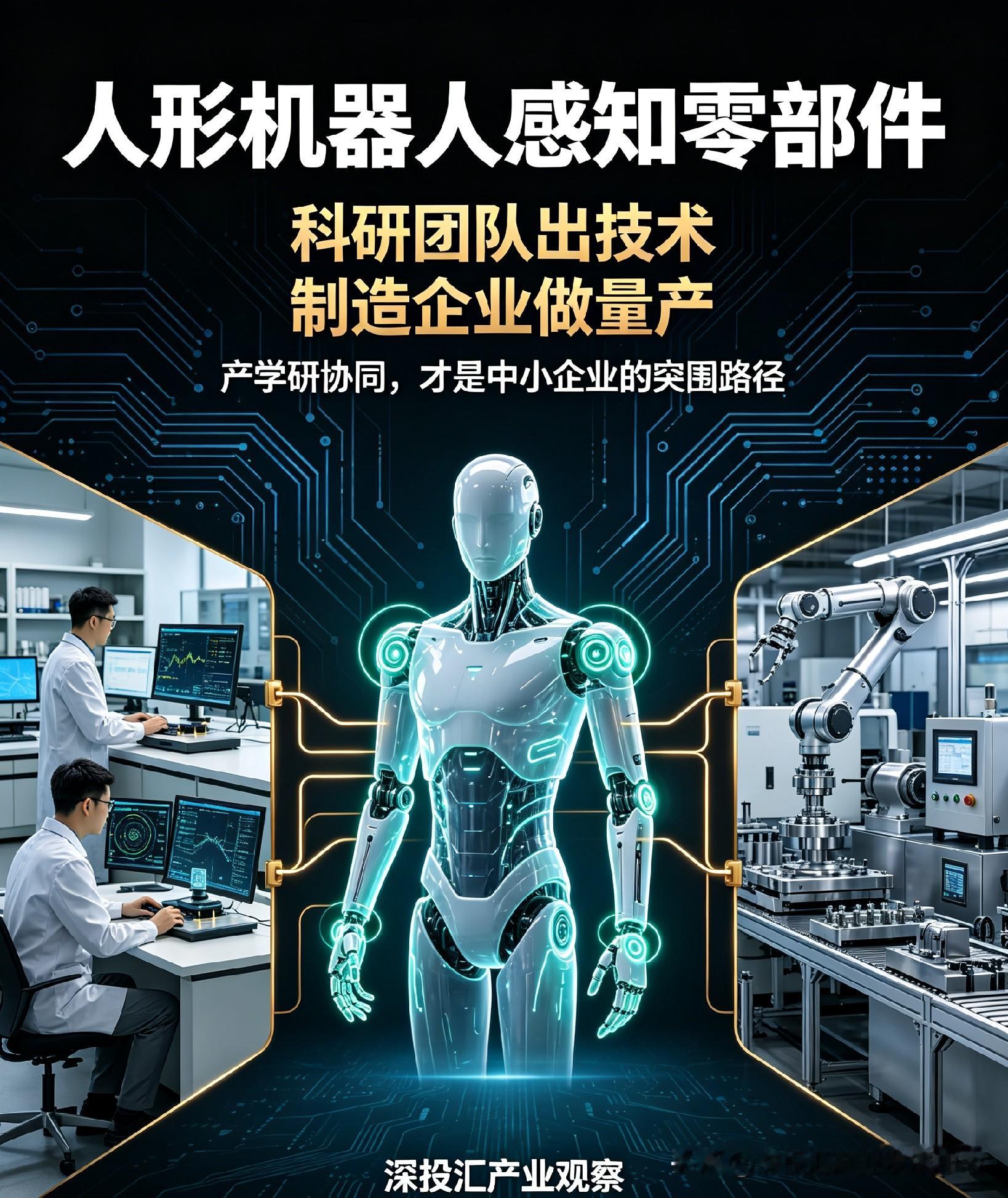 深投汇产业发展观点人形机器人赛道，减速器、伺服已经巨头云集，真正留给中小企业的机会，藏在感知零部件。