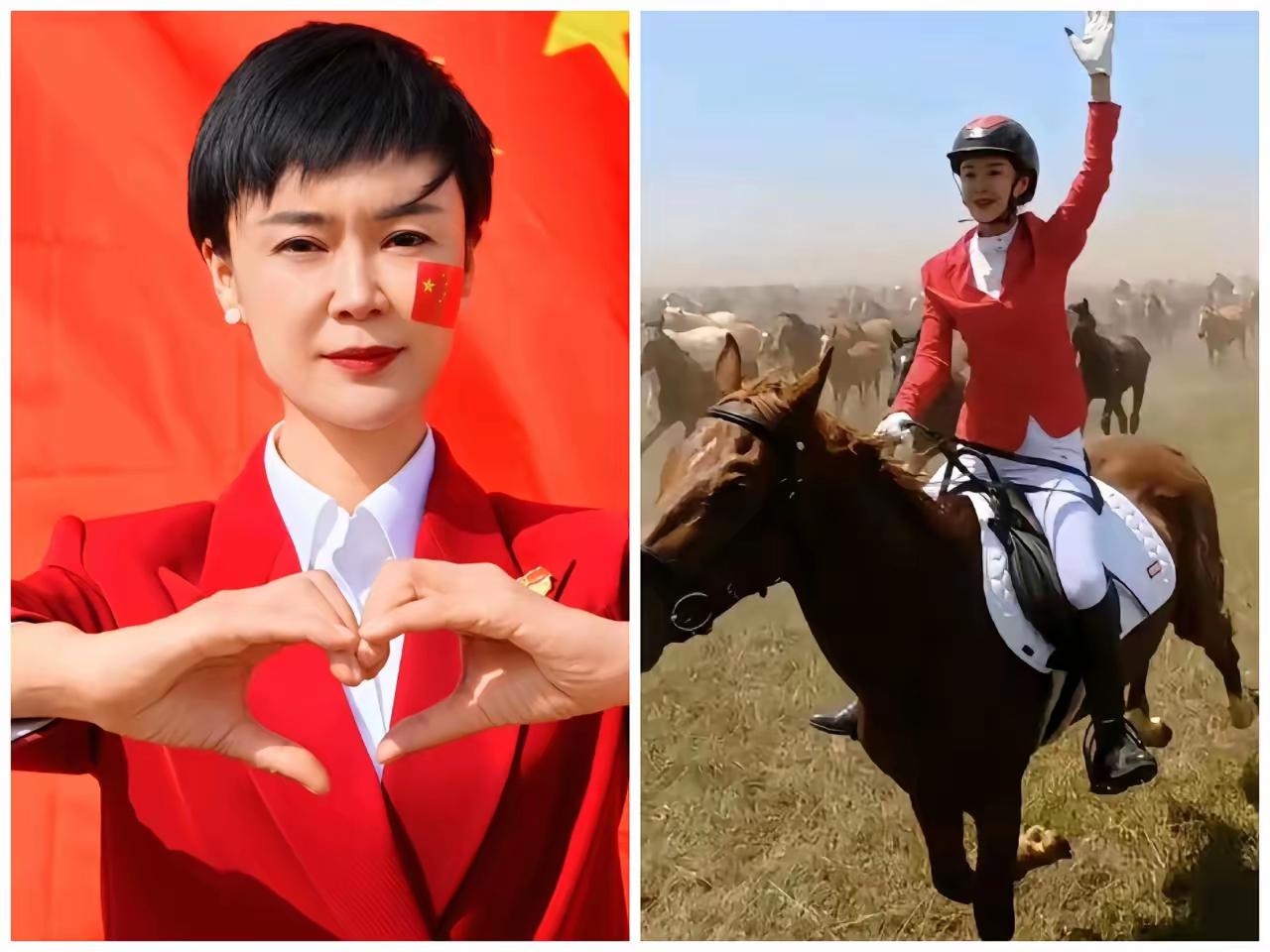 看了贺姣龙骑马的动作，骑马的几个大忌她几乎都占了，看她骑马时腿部是夹紧的，还