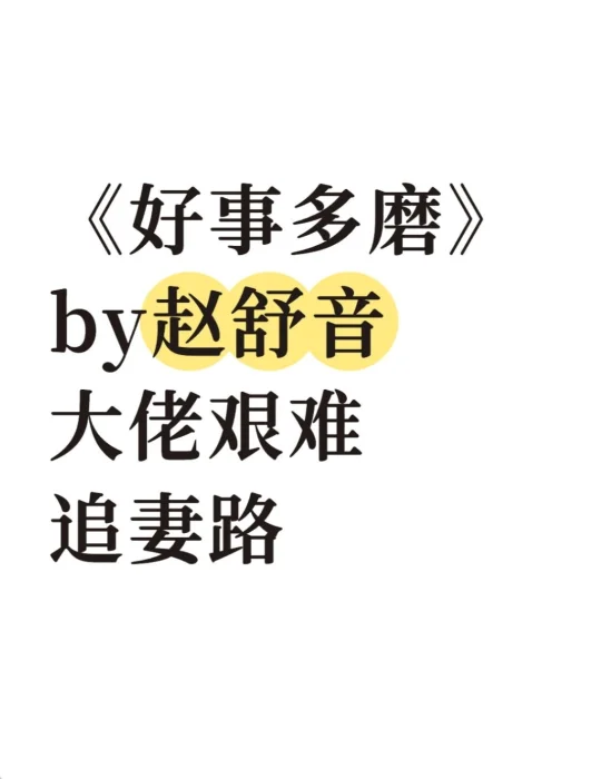 《好事多磨》赵舒音 大佬艰难追妻路
