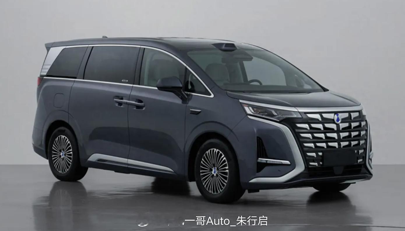 新款比亚迪腾势D9EV申报图曝光，新车的前脸采用全新钻石切割格栅设计，提供两种