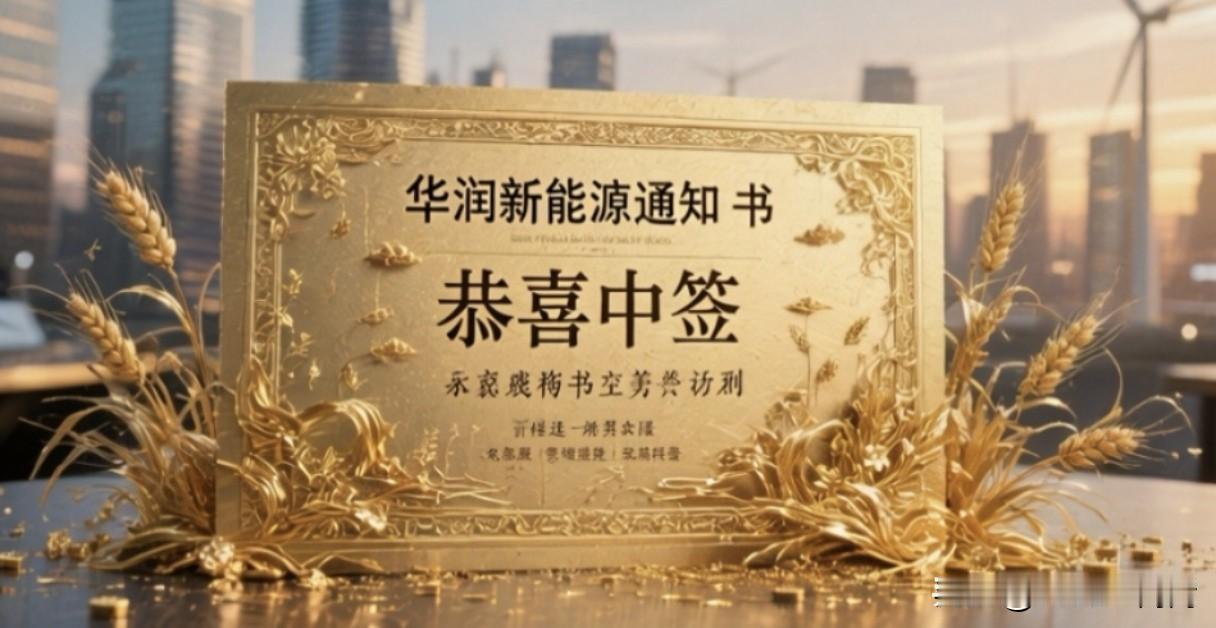 华润新能源我中签了！开心吗？时隔两年我的新股终于又中签了！很难得吧？不过我