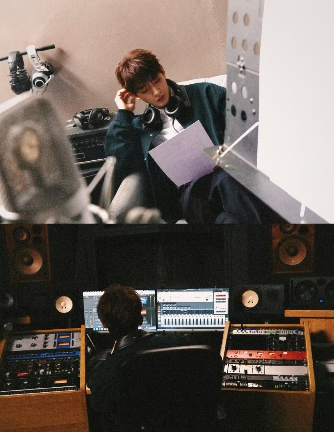 邓为认真工作的样子像一幅自带光影的故事画面——专注时眉宇微蹙，沉浸时眼神如刃，他