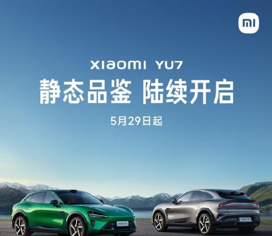 小米YU7将要开启静态品鉴！所谓静态也就是不开门，只能看外观，车内是不能进的。