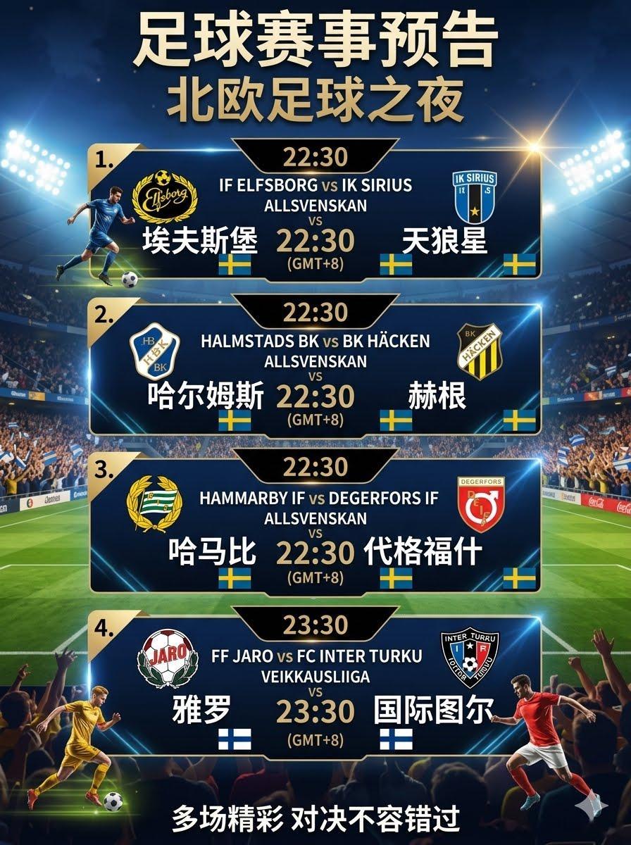 ⏰22:30瑞典超203埃夫斯堡vs天狼星方向：天狼星贏年龄：1-21-