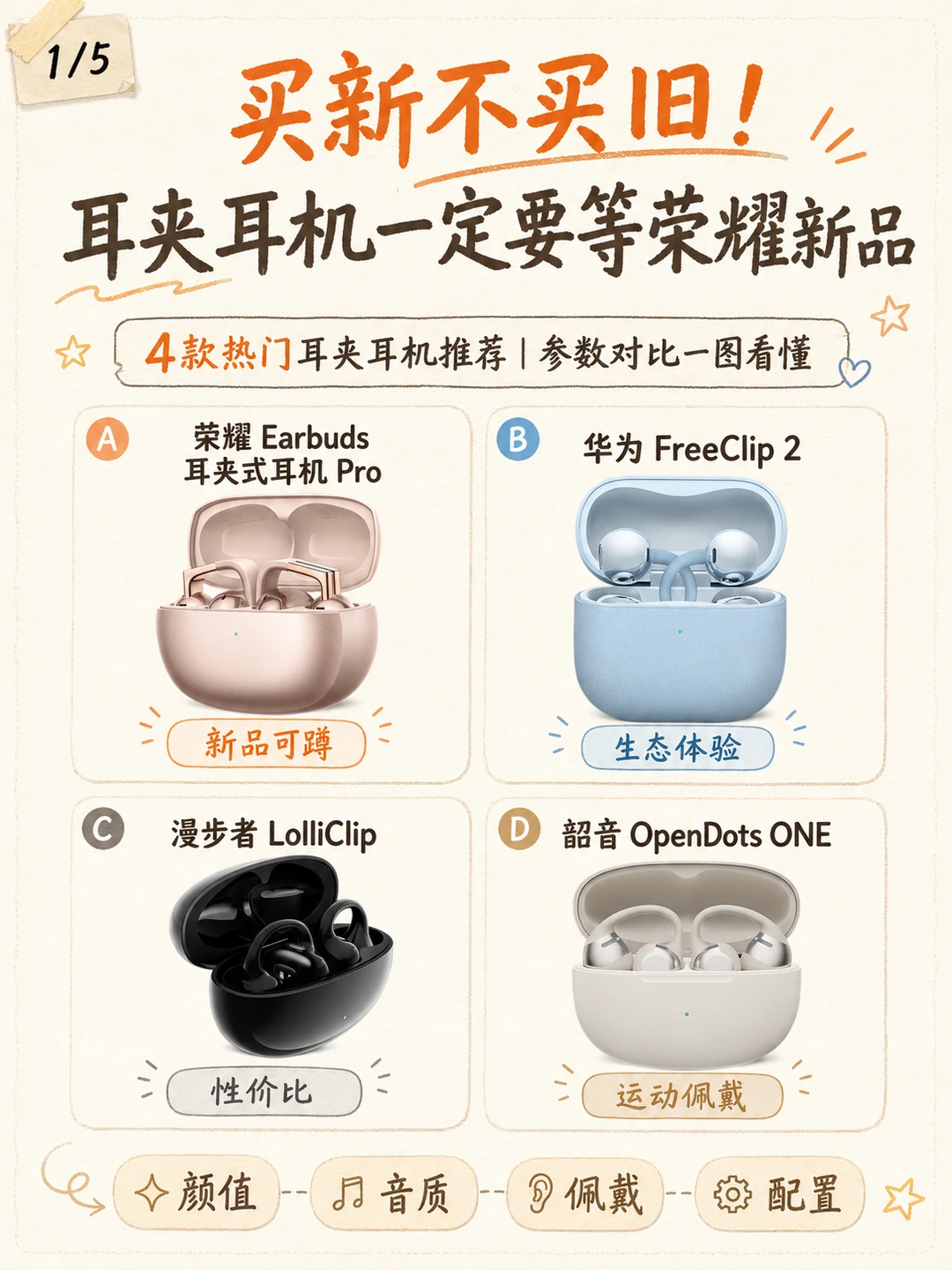 买新不买旧！耳夹耳机一定要等荣耀新品