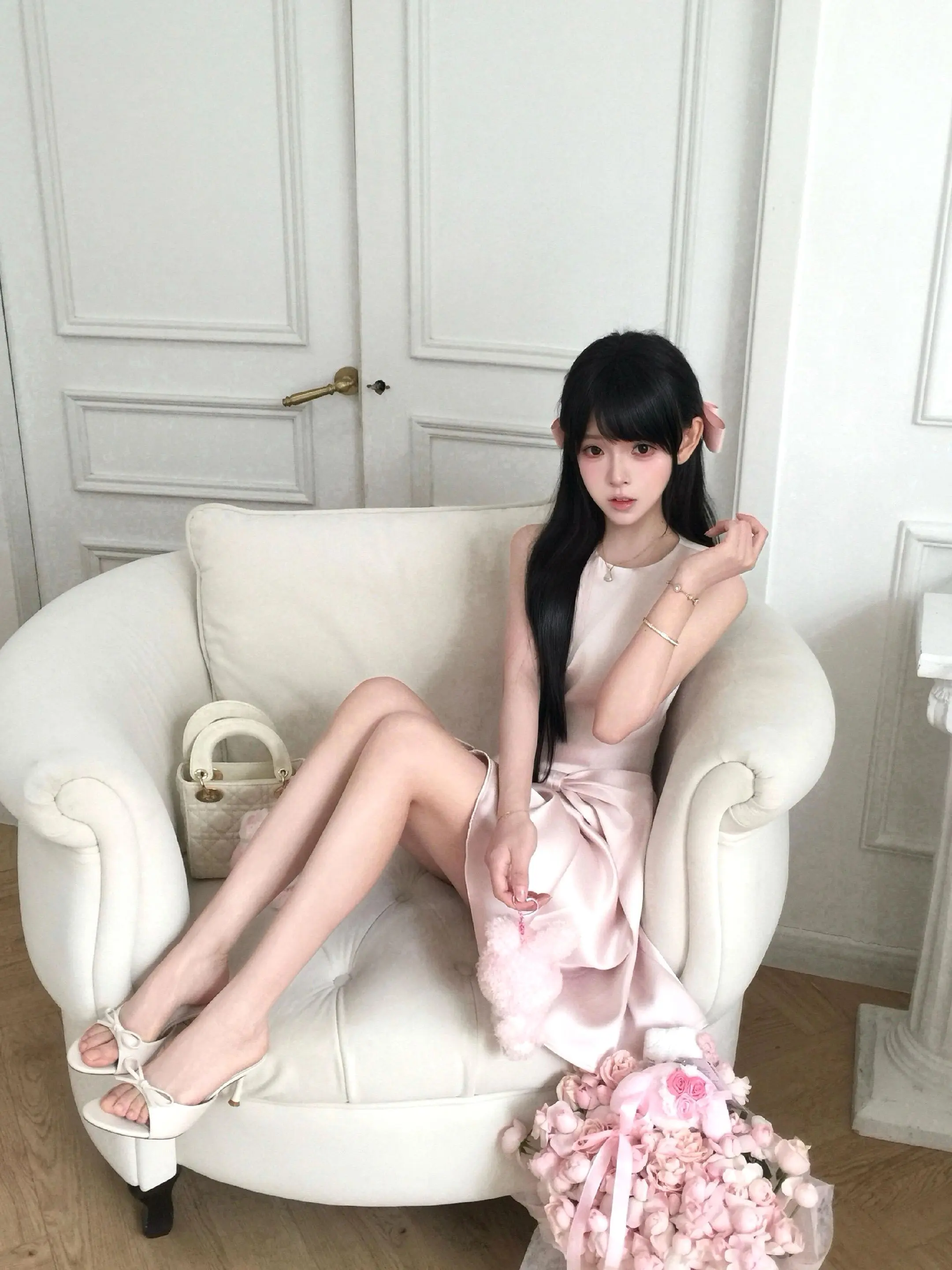 ootd粉色系 甜妹 美女