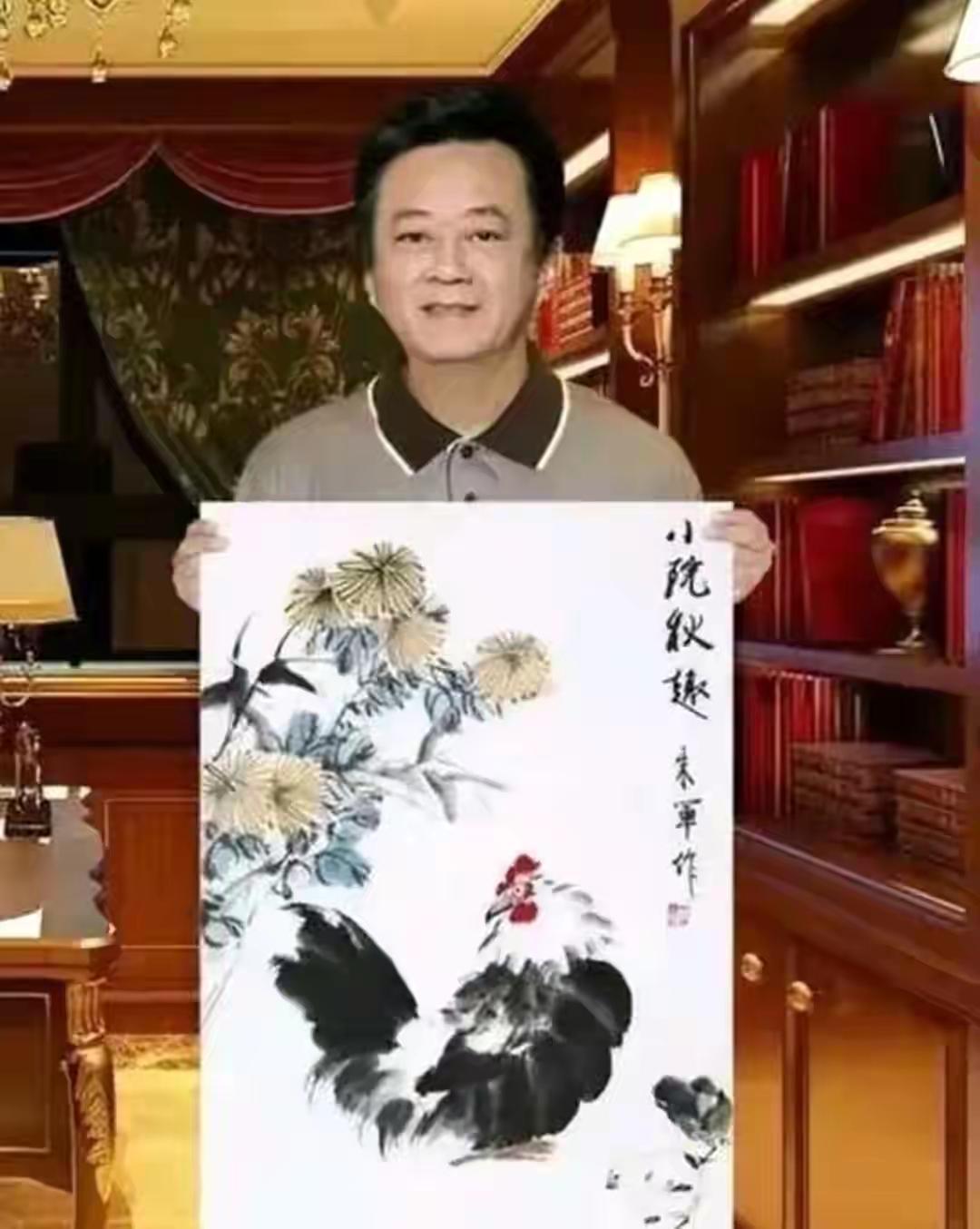 诶妈呀，我咋才知道啊！大主持人朱军在书法上也颇有造诣呢！看这《小院秋趣》画的多有